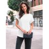 imageAUTOMET Women Textured Shirts Fall Sweaters Loose Fit Short Sleeve Tunic Tops 2025 Dressy Casual Business BlousesWhite