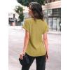 imageAUTOMET Women Textured Shirts Fall Sweaters Loose Fit Short Sleeve Tunic Tops 2025 Dressy Casual Business BlousesYellow