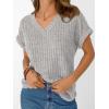 imageAUTOMET Women Tops Summer Sweaters Short Sleeve V Neck Shirts 2025 Spring Fashion Dressy Casual Business Tunic BlousesLightgrey