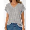 imageAUTOMET Women Tops Summer Sweaters Short Sleeve V Neck Shirts 2025 Spring Fashion Dressy Casual Business Tunic BlousesLightgrey