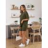 imageAUTOMET Womens 2 Piece Sets Summer Outfits 2025 Two Piece Lounge Set Matching Clothing Oversized Tshirts Biker Short FashionArmygreen