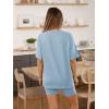 imageAUTOMET Womens 2 Piece Sets Summer Outfits 2025 Two Piece Lounge Set Matching Clothing Oversized Tshirts Biker Short FashionGreyblue