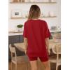 imageAUTOMET Womens 2 Piece Sets Summer Outfits 2025 Two Piece Lounge Set Matching Clothing Oversized Tshirts Biker Short FashionRed