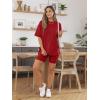 imageAUTOMET Womens 2 Piece Sets Summer Outfits 2025 Two Piece Lounge Set Matching Clothing Oversized Tshirts Biker Short FashionRed