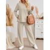 imageAUTOMET Womens 2 Piece Sweatsuits Outfit Lounge Sets Side Slit Sweatshirt Wide Leg Tracksuit Travel Loungewear with PocketsApricot