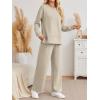 imageAUTOMET Womens 2 Piece Sweatsuits Outfit Lounge Sets Side Slit Sweatshirt Wide Leg Tracksuit Travel Loungewear with PocketsApricot