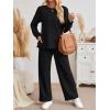 imageAUTOMET Womens 2 Piece Sweatsuits Outfit Lounge Sets Side Slit Sweatshirt Wide Leg Tracksuit Travel Loungewear with PocketsBlack