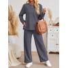 imageAUTOMET Womens 2 Piece Sweatsuits Outfit Lounge Sets Side Slit Sweatshirt Wide Leg Tracksuit Travel Loungewear with PocketsDark Grey