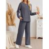 imageAUTOMET Womens 2 Piece Sweatsuits Outfit Lounge Sets Side Slit Sweatshirt Wide Leg Tracksuit Travel Loungewear with PocketsDark Grey