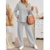 imageAUTOMET Womens 2 Piece Sweatsuits Outfit Lounge Sets Side Slit Sweatshirt Wide Leg Tracksuit Travel Loungewear with PocketsLight Grey