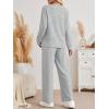 imageAUTOMET Womens 2 Piece Sweatsuits Outfit Lounge Sets Side Slit Sweatshirt Wide Leg Tracksuit Travel Loungewear with PocketsLight Grey