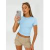 imageAUTOMET Womens 3 Piece Short Sleeve Shirts Basic Going Out Slim Fitted Crop Tops 2025 Summer Y2k ClothesBlack white babyblue