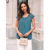 imageAUTOMET Womens Lace Tops Pleated Short Sleeve Shirts Summer Business Casual Dressy BlousesCyan