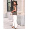 imageAUTOMET Womens Lace Tops Pleated Short Sleeve Shirts Summer Business Casual Dressy BlousesGrey Taupe