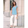 imageAUTOMET Womens Lace Tops Pleated Short Sleeve Shirts Summer Business Casual Dressy BlousesLight Blue