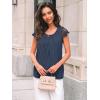 imageAUTOMET Womens Lace Tops Pleated Short Sleeve Shirts Summer Business Casual Dressy BlousesNavy