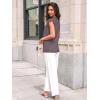 imageAUTOMET Womens Lace Tops Pleated Short Sleeve Shirts Summer Business Casual Dressy BlousesRose Taupe