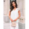 imageAUTOMET Womens Lace Tops Pleated Short Sleeve Shirts Summer Business Casual Dressy BlousesWhite