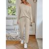 imageAUTOMET Womens Lounge Sets 2 Piece Matching Pajamas Travel Airport Fall Outfits Cute Pjs Off Shoulder Tops LoungewearBeige