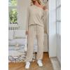 imageAUTOMET Womens Lounge Sets 2 Piece Matching Pajamas Travel Airport Fall Outfits Cute Pjs Off Shoulder Tops LoungewearBeige