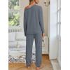 imageAUTOMET Womens Lounge Sets 2 Piece Matching Pajamas Travel Airport Fall Outfits Cute Pjs Off Shoulder Tops LoungewearGrey