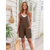 imageAUTOMET Womens Rompers Jumpsuits Summer Vacation Beach Outfits 2025 Shorts Overalls Jumpers Loose Casual Soft Fashion ClothesBrown