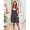 imageAUTOMET Womens Rompers Jumpsuits Summer Vacation Beach Outfits 2025 Shorts Overalls Jumpers Loose Casual Soft Fashion ClothesDeepgrey