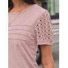 imageAUTOMET Womens Short Sleeve Shirts Dressy Lace Summer Tops 2025 Spring Trendy Casual TShirts Cute Work Outfits BlousesPink
