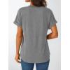 imageAUTOMET Womens Short Sleeve Shirts Henley Dressy Casual Summer Tops 2025 Trendy Blouses Cute TShirts Outfits ClothesGray