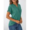 imageAUTOMET Womens Short Sleeve Shirts Henley Dressy Casual Summer Tops 2025 Trendy Blouses Cute TShirts Outfits ClothesGreen