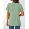 imageAUTOMET Womens Short Sleeve Shirts Henley Dressy Casual Summer Tops 2025 Trendy Blouses Cute TShirts Outfits ClothesLight Green