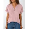 imageAUTOMET Womens Short Sleeve Shirts Henley Dressy Casual Summer Tops 2025 Trendy Blouses Cute TShirts Outfits ClothesPink
