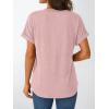 imageAUTOMET Womens Short Sleeve Shirts Henley Dressy Casual Summer Tops 2025 Trendy Blouses Cute TShirts Outfits ClothesPink
