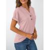 imageAUTOMET Womens Short Sleeve Shirts Henley Dressy Casual Summer Tops 2025 Trendy Blouses Cute TShirts Outfits ClothesPink