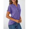 imageAUTOMET Womens Short Sleeve Shirts Henley Dressy Casual Summer Tops 2025 Trendy Blouses Cute TShirts Outfits ClothesPurple