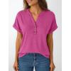 imageAUTOMET Womens Short Sleeve Shirts Henley Dressy Casual Summer Tops 2025 Trendy Blouses Cute TShirts Outfits ClothesRose