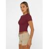 imageAUTOMET Womens Short Sleeve T Shirts Basic Summer 2025 Workout Tops Crew Neck Gym Crop Tops Trendy Y2K ClothesBurgundy