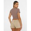 imageAUTOMET Womens Short Sleeve T Shirts Basic Summer 2025 Workout Tops Crew Neck Gym Crop Tops Trendy Y2K ClothesCoffee Grey
