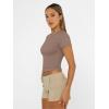 imageAUTOMET Womens Short Sleeve T Shirts Basic Summer 2025 Workout Tops Crew Neck Gym Crop Tops Trendy Y2K ClothesCoffee Grey