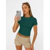 imageAUTOMET Womens Short Sleeve T Shirts Basic Summer 2025 Workout Tops Crew Neck Gym Crop Tops Trendy Y2K ClothesDark Green