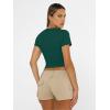 imageAUTOMET Womens Short Sleeve T Shirts Basic Summer 2025 Workout Tops Crew Neck Gym Crop Tops Trendy Y2K ClothesDark Green