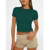 imageAUTOMET Womens Short Sleeve T Shirts Basic Summer 2025 Workout Tops Crew Neck Gym Crop Tops Trendy Y2K ClothesDark Green