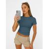 imageAUTOMET Womens Short Sleeve T Shirts Basic Summer 2025 Workout Tops Crew Neck Gym Crop Tops Trendy Y2K ClothesHaze Blue