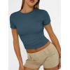 imageAUTOMET Womens Short Sleeve T Shirts Basic Summer 2025 Workout Tops Crew Neck Gym Crop Tops Trendy Y2K ClothesHaze Blue