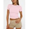 imageAUTOMET Womens Short Sleeve T Shirts Basic Summer 2025 Workout Tops Crew Neck Gym Crop Tops Trendy Y2K ClothesLight Pink