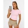 imageAUTOMET Womens Short Sleeve T Shirts Basic Summer 2025 Workout Tops Crew Neck Gym Crop Tops Trendy Y2K ClothesLight Pink