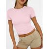 imageAUTOMET Womens Short Sleeve T Shirts Basic Summer 2025 Workout Tops Crew Neck Gym Crop Tops Trendy Y2K ClothesPink