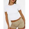imageAUTOMET Womens Short Sleeve T Shirts Basic Summer 2025 Workout Tops Crew Neck Gym Crop Tops Trendy Y2K ClothesWhite