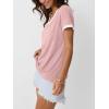imageAUTOMET Womens Short Sleeve TShirts Summer Tops Casual Soft Tunic V Neck Basic Workout Clothes Spring Fashion Outfits 2025Pink
