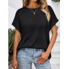 imageAUTOMET Womens Summer Tops Oversized Short Sleeve Business Casual T Shirts Trendy Fashion Clothes Spring Outfits 2025Black